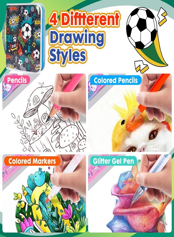 YOYTOO Washable Markers Set with Glitter Pencil Case, Art Supplies for Kids Ages 4-6-8, Arts Crafts Travel Coloring Kit for Boys 4 5 6 7 8 Year Old Birthday Gifts - Image 4